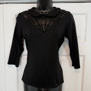 Unique Vintage Black Spider Web Blouse Size M